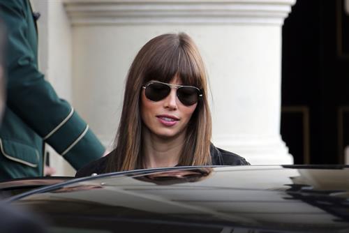 Jessica Biel Arrives at her hotel in Paris - October 7,2012 
