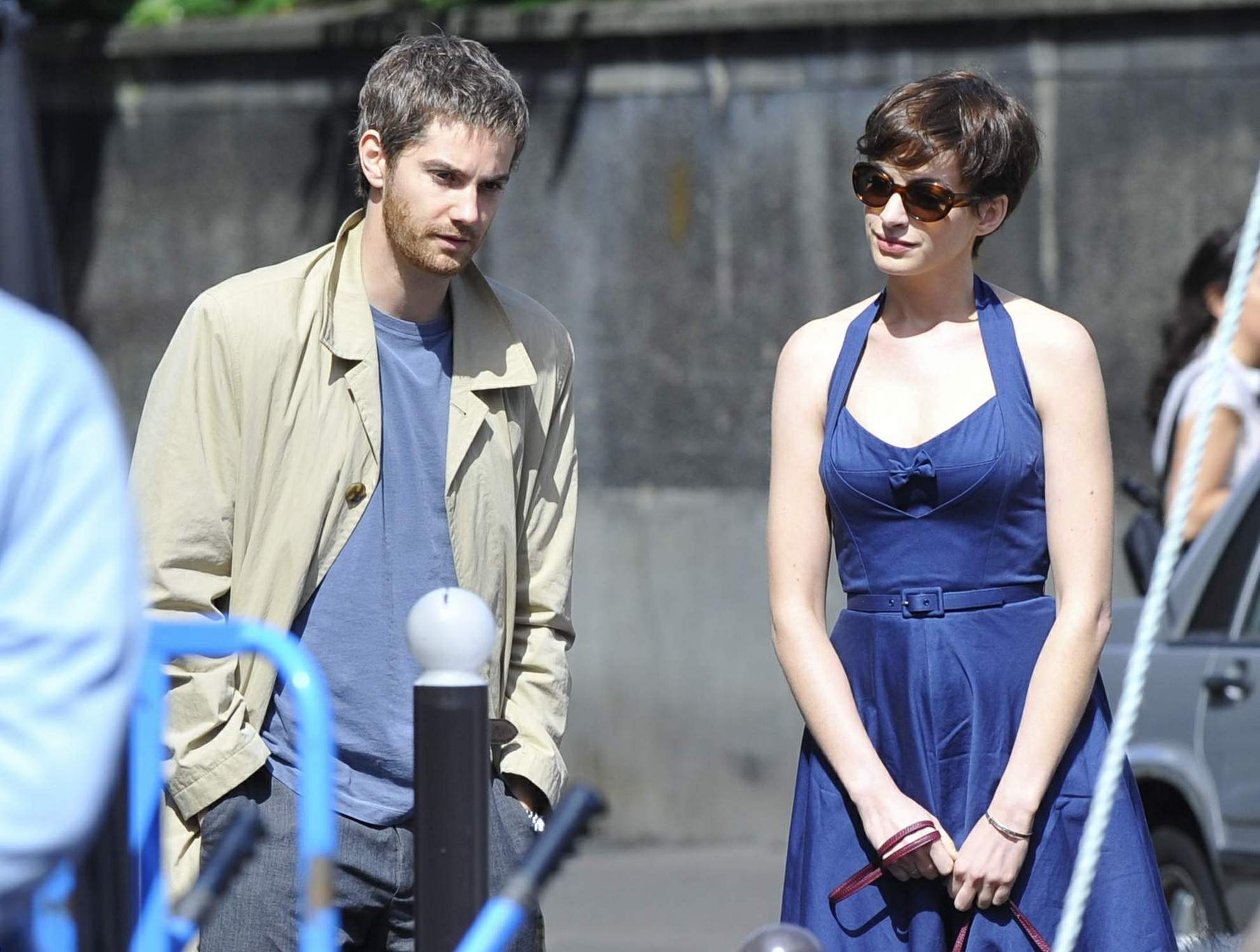 Anne Hathaway set of One Day in Paris August 31, 2013