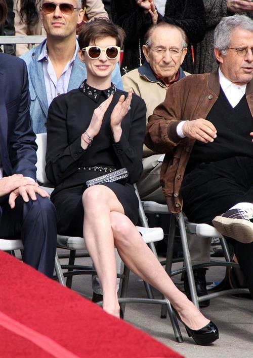 Anne Hathaway attends the Hugh Jackman Hollywood Walk Of Fame Ceremony in Hollywood December 13-2012 