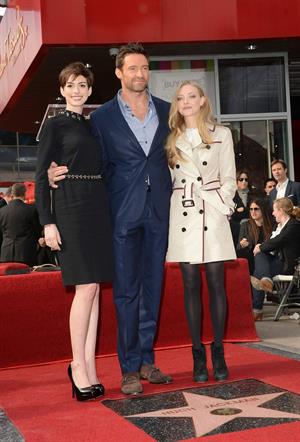 Anne Hathaway attends the Hugh Jackman Hollywood Walk Of Fame Ceremony in Hollywood December 13-2012 