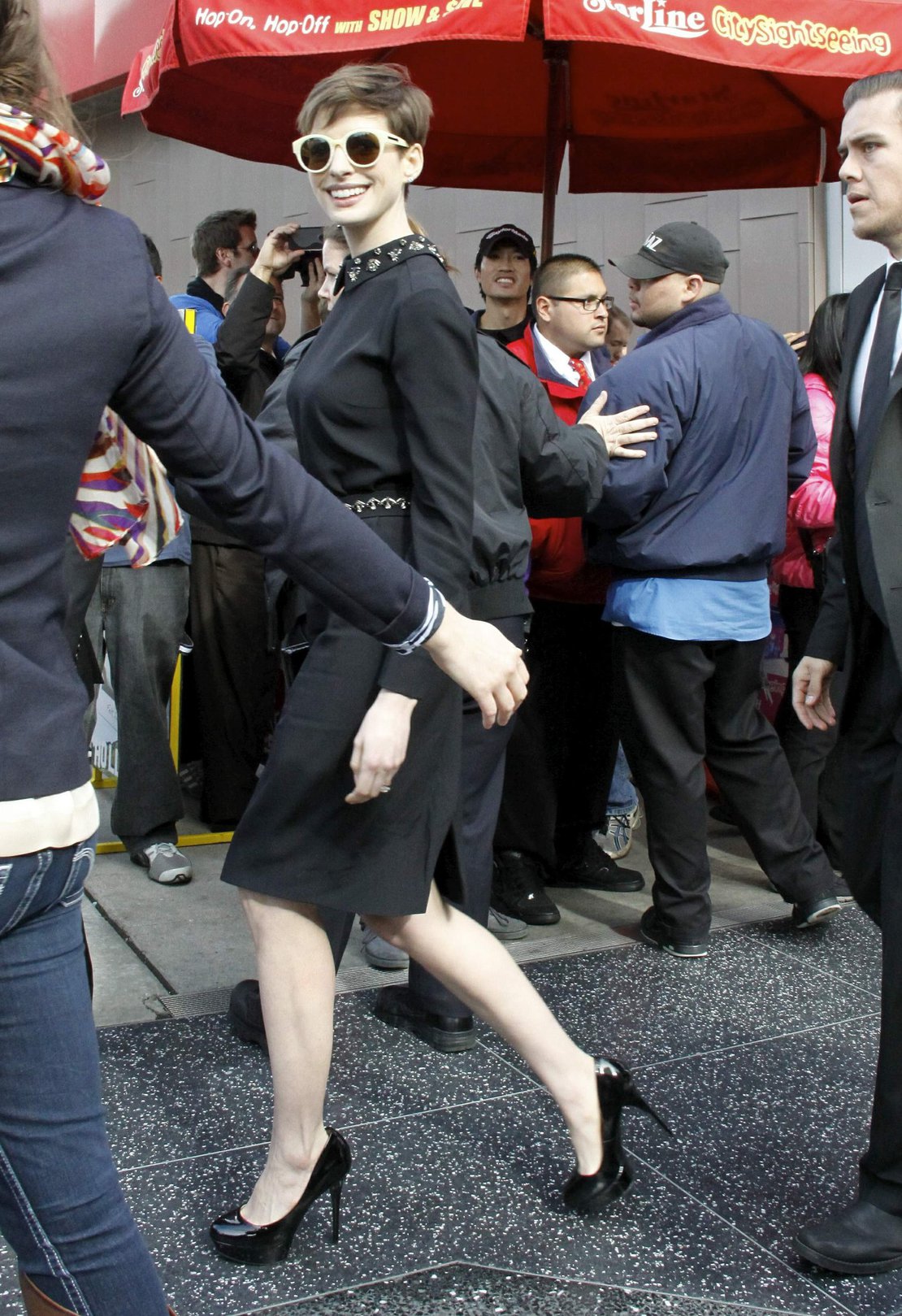Anne Hathaway attends the Hugh Jackman Hollywood Walk Of Fame Ceremony in Hollywood December 13-2012 