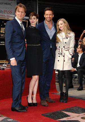 Anne Hathaway attends the Hugh Jackman Hollywood Walk Of Fame Ceremony in Hollywood December 13-2012 