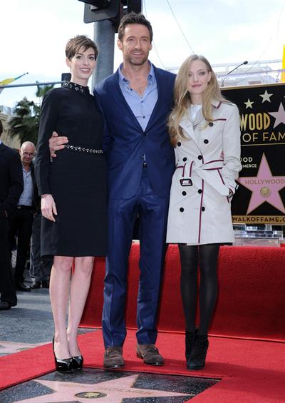 Anne Hathaway attends the Hugh Jackman Hollywood Walk Of Fame Ceremony in Hollywood December 13-2012 