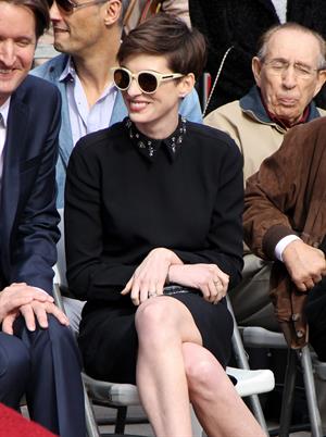 Anne Hathaway attends the Hugh Jackman Hollywood Walk Of Fame Ceremony in Hollywood December 13-2012 