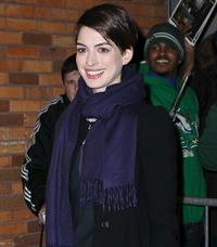Anne Hathaway outside of The Daily Show with Jon Stewart in NYC. January 7-2013 