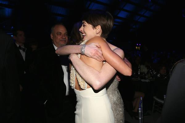 Anne Hathaway attends the Critics' Choice Movie Awards 2013 with Skinnygirl Cocktails at Barkar Hangar