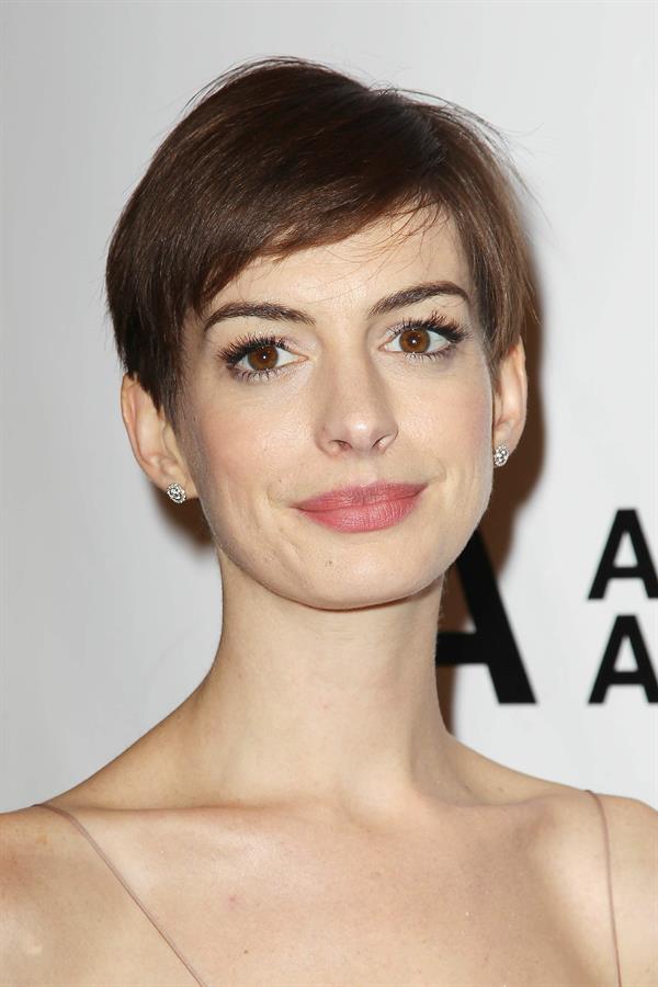 Anne Hathaway Attended the Museum of the Moving Image 27th Annual Black Tie Salute in New York Dec 11, 2012