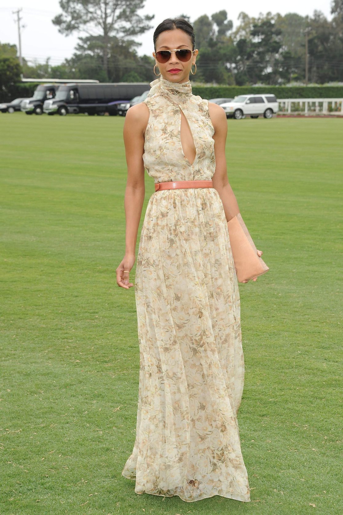 Zoe Saldana Santa Barbara Polo and Racquet club