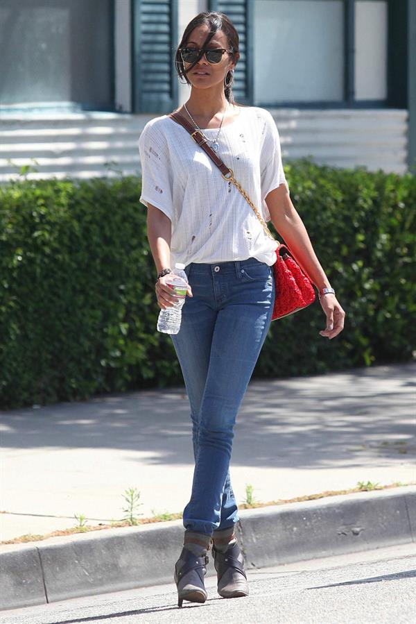 Zoe Saldana Stops By a Law Office in Beverly Hills on May 11, 2011 