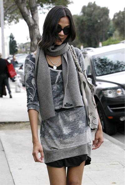 Zoe Saldana out & about in Los Angeles - March 5, 2010   