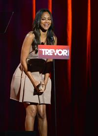 Zoe Saldana The Trevor Project's 2012 'Trevor Live' Event Honoring Katy Perry at Hollywood Palladium in Hollywoo 