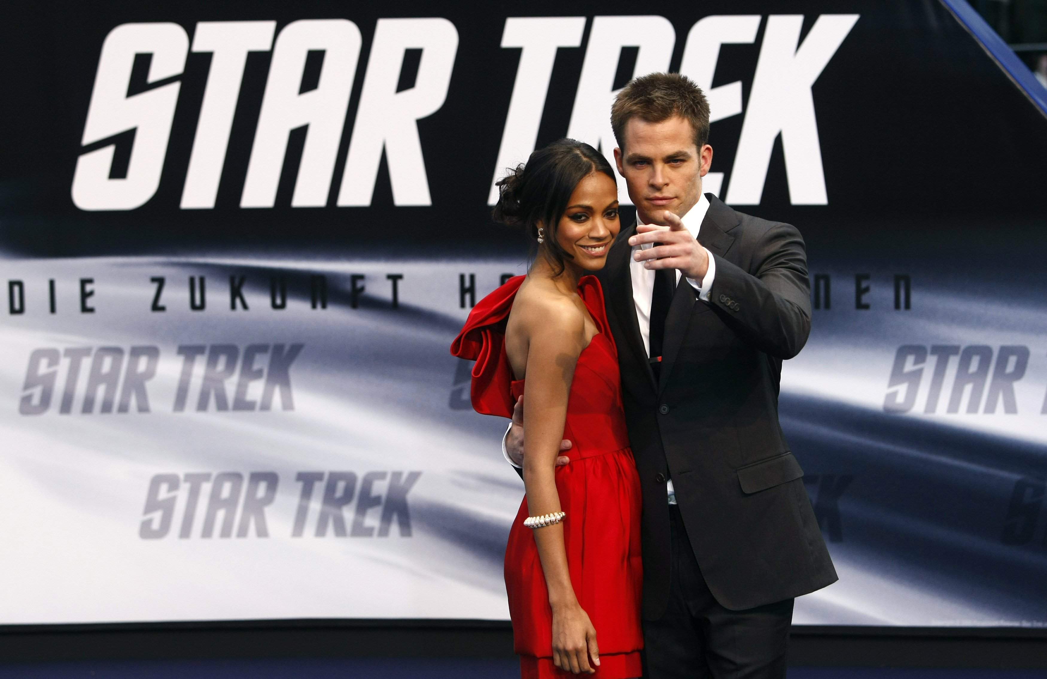Zoe Saldana poses on the red carpet during the German premiere of the movie Star Trek April 16   