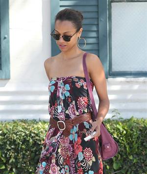 Zoe Saldana runs errands in LA August 5, 2011  