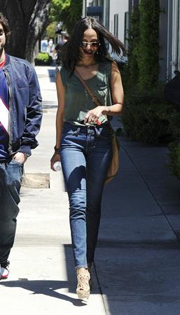 Zoe Saldana leaves a meeting in Beverly Hills April 27-2011 