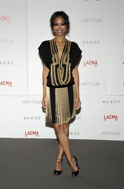 Zoe Saldana at LACMA's Art And Film Gala Honoring Clint Eastwood And John Baldessari in Los Angeles 2011.11.05