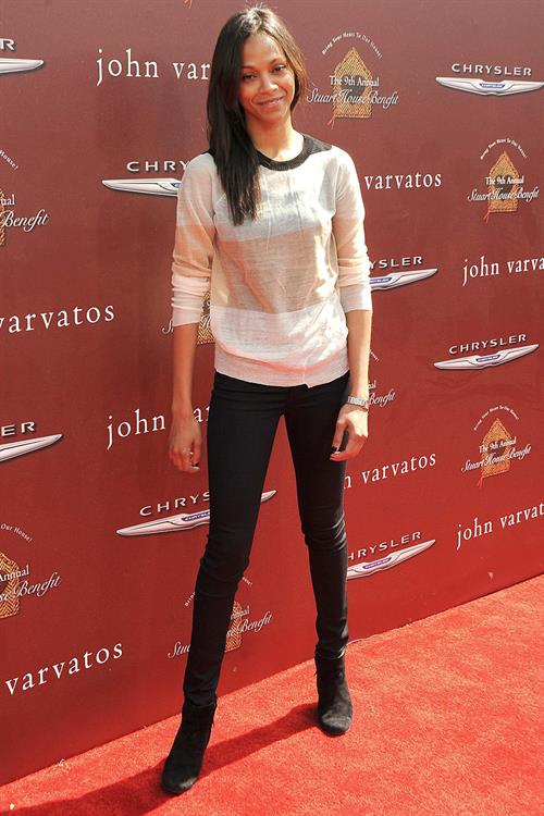 Zoe Saldana - John Varvatos 9th Annual Stuart House Benefit in Los Angeles March 11 2012. 