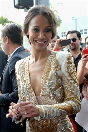 Zoe Saldana at the Screening of  Columbiana  in Miami - August 22, 2011