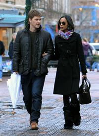 Zoe Saldana - Enjoyed a stroll with her boyfriend Keith Britton in Aspen, Colorado Dec 21, 2010 