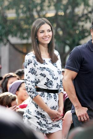 Victoria Justice set of Extra at the Grove in LA 10/26/12