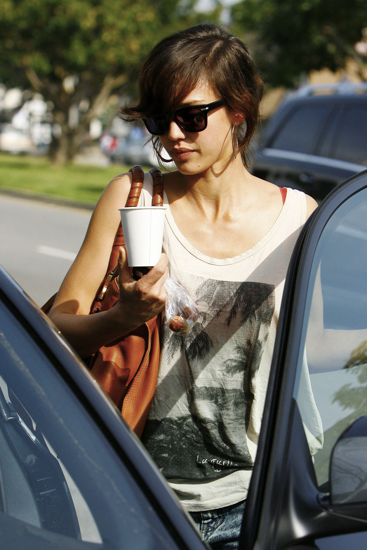 Jessica Alba leaving Caffe Luxxe in Brentwood on March 20, 2010 