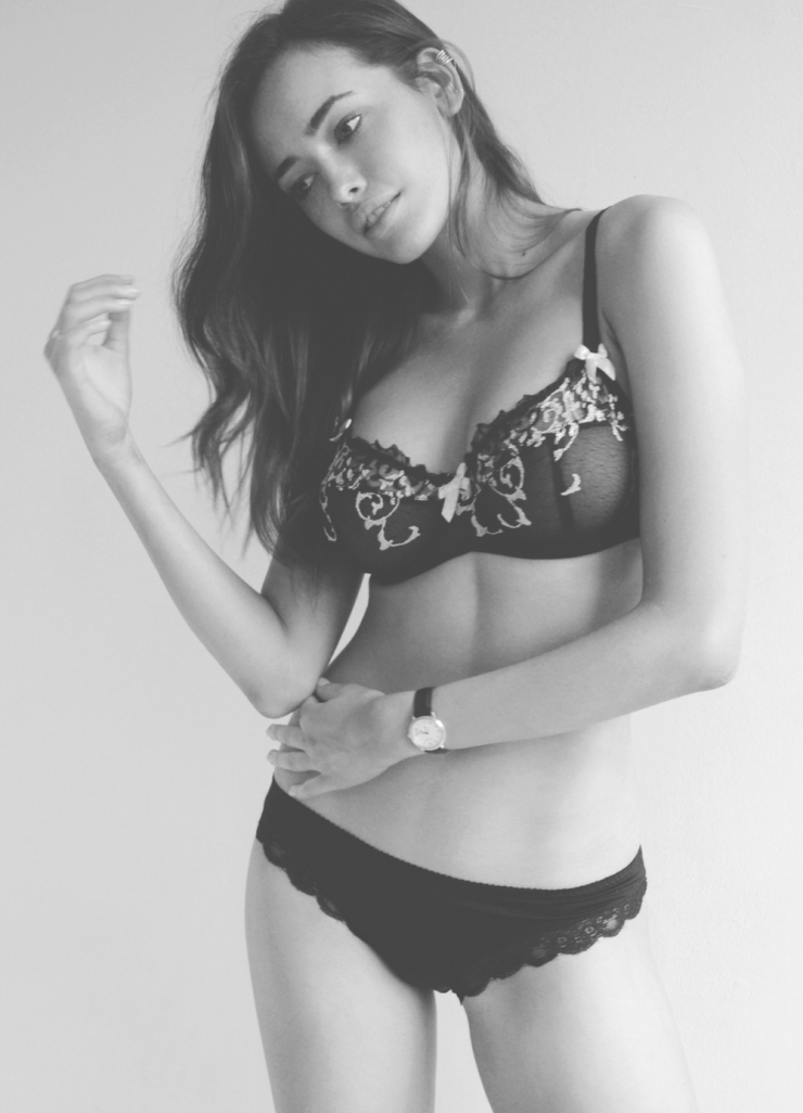 Sarah Stephens in lingerie