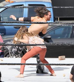 Jessica Alba wrestling in Los Angeles 09-04-12 