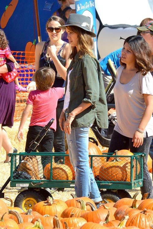 Jessica Alba – at Mr Bones Pumpkin Patch 10/12/13  