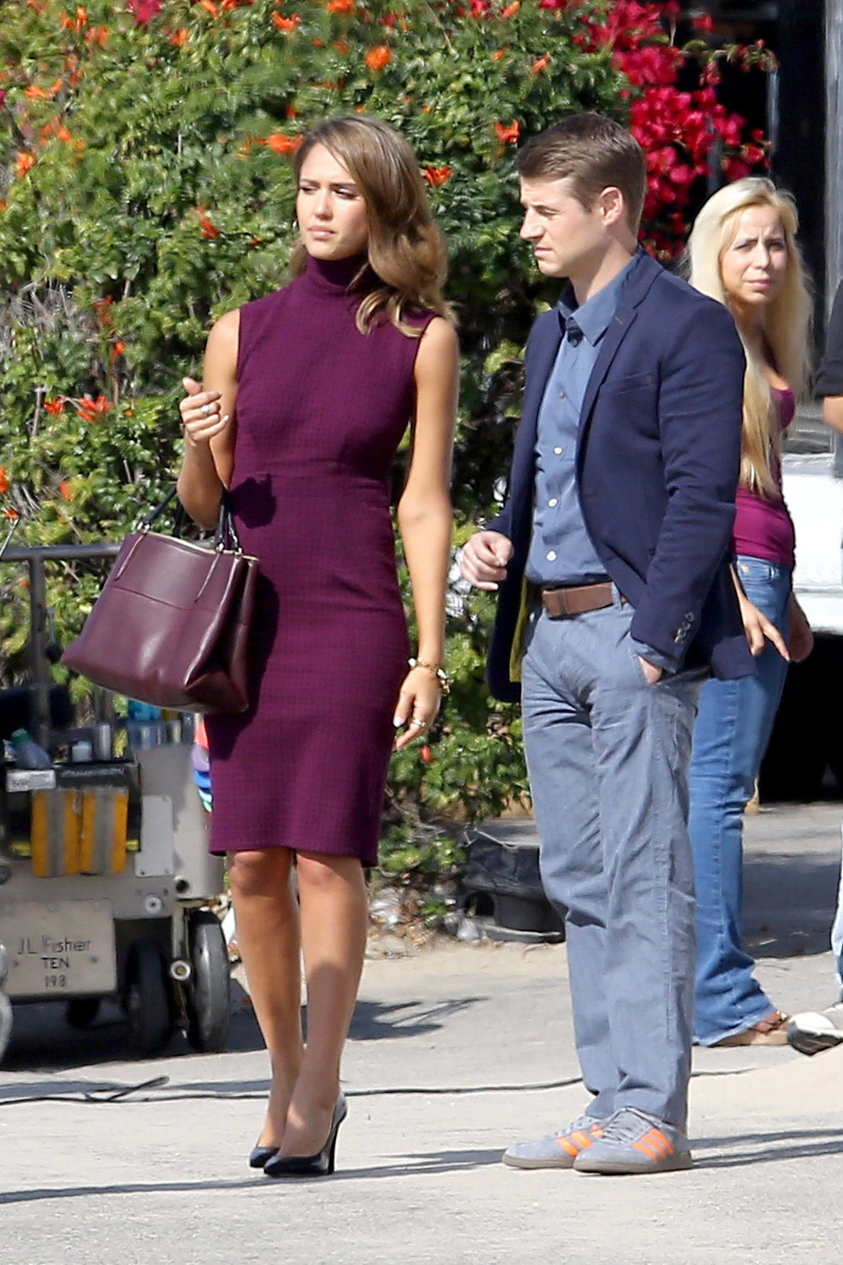 Jessica Alba “How to Make Love Like an Englishman” set candids in Los Angeles, November 4, 2013 
