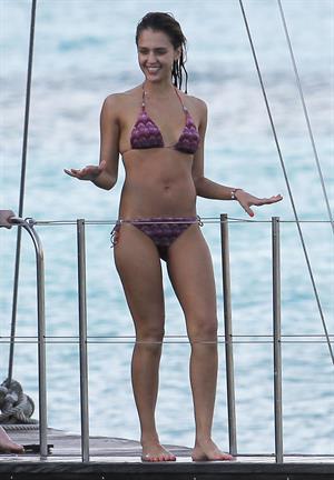 Jessica Alba bikini candids in St. Barts 4/5/13 