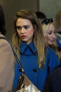 Jessica Alba arrives at Charles de Gaulle Airport in Paris 3/1/13 