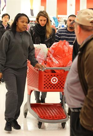 Jessica Alba Christmas shopping at Target in LA 12/20/12 