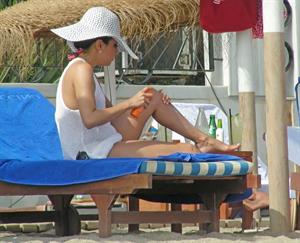 Eva Longoria Wearing a bikini on holiday in Marbella 04.08.13 