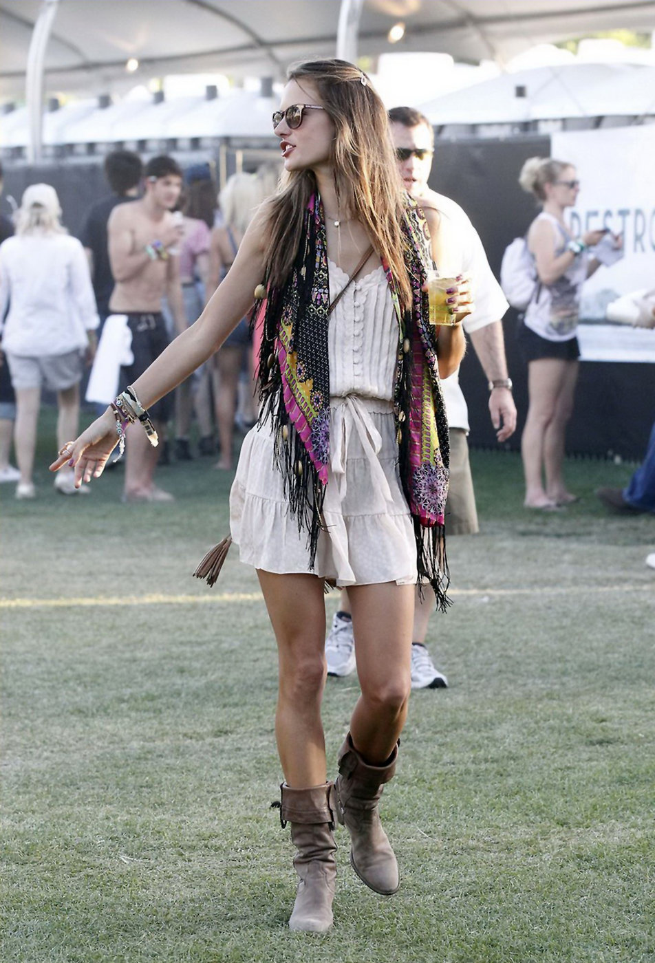 Alessandra Ambrosio at Coachella Valley Music and Arts Festival day 1 on April 15, 2011 