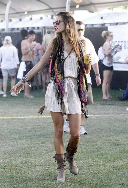 Alessandra Ambrosio at Coachella Valley Music and Arts Festival day 1 on April 15, 2011 