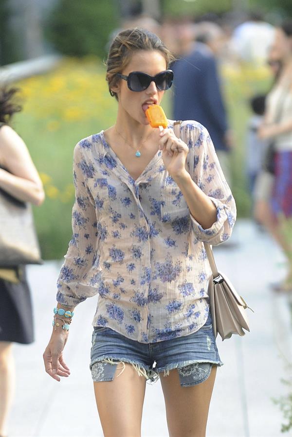 Alessandra Ambrosio New York candids on June 29, 2011 