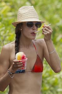 Alessandra Ambrosio on the beach in Hawaii on July 28, 2010 