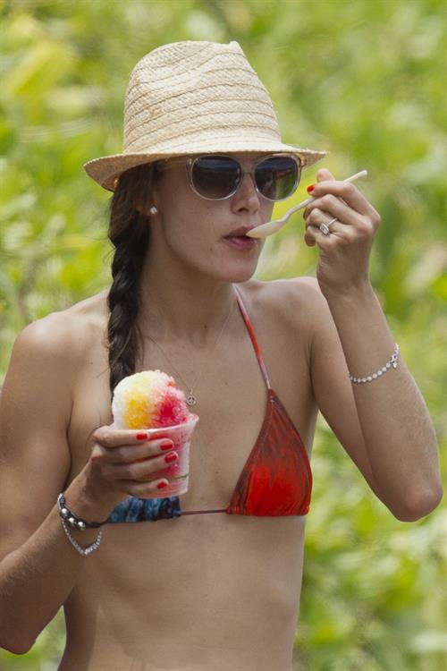 Alessandra Ambrosio on the beach in Hawaii on July 28, 2010 