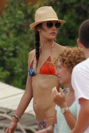 Alessandra Ambrosio on the beach in Hawaii on July 28, 2010 