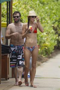 Alessandra Ambrosio on the beach in Hawaii on July 28, 2010 