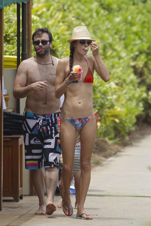 Alessandra Ambrosio on the beach in Hawaii on July 28, 2010 