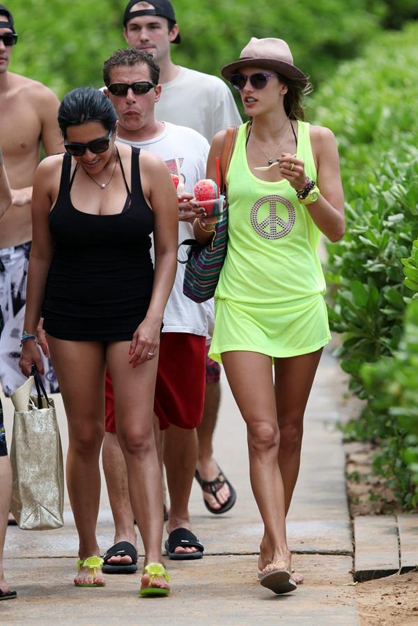 Alessandra Ambrosio out about Hawaii Aug 8, 2011 