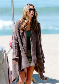 Alessandra Ambrosio photoshoot on the beach in Malibu