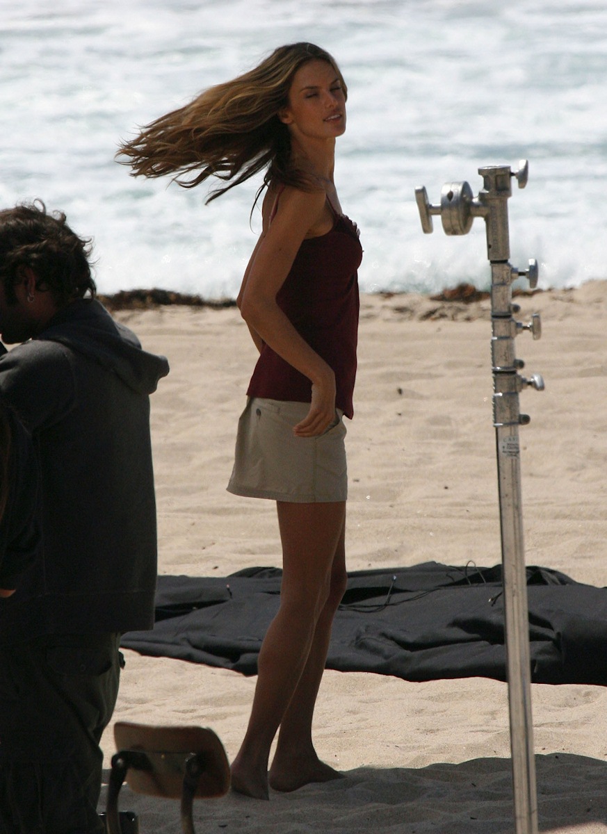 Alessandra Ambrosio photoshoot on the beach in Malibu