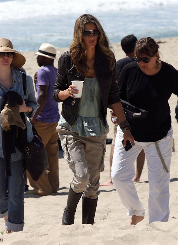 Alessandra Ambrosio photoshoot on the beach in Malibu