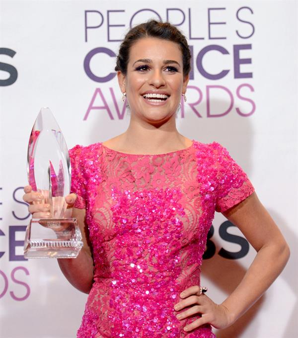 Lea Michele in pink at the 39th Annual People's Choice Awards in Los Angeles on Jan 9, 2013 