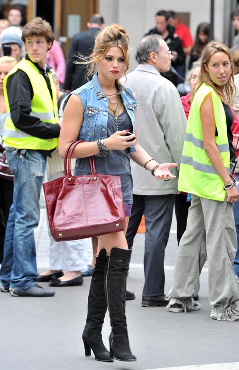 Ashley Greene and Miley Cyrus in Paris France on September 6, 2010 