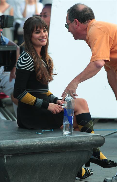 Lea Michele On the Glee set in Washington Square Park, NYC - August 11 2012