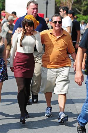 Lea Michele On the Glee set in Washington Square Park, NYC - August 11 2012
