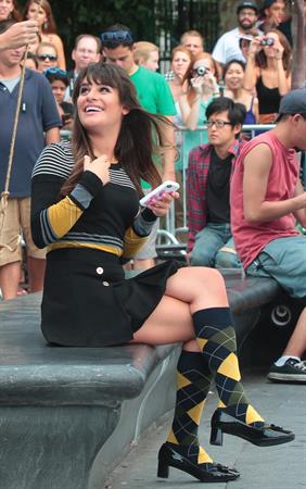 Lea Michele On the Glee set in Washington Square Park, NYC - August 11 2012