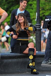 Lea Michele On the Glee set in Washington Square Park, NYC - August 11 2012